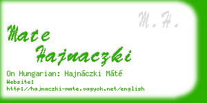 mate hajnaczki business card